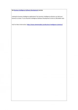 Get Business Intelligence Software Development services - slide 1