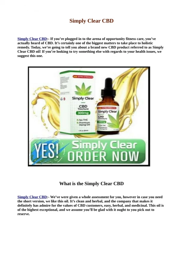 Don't Waste Time! Now Facts Until You Reach Your Simply Clear CBD