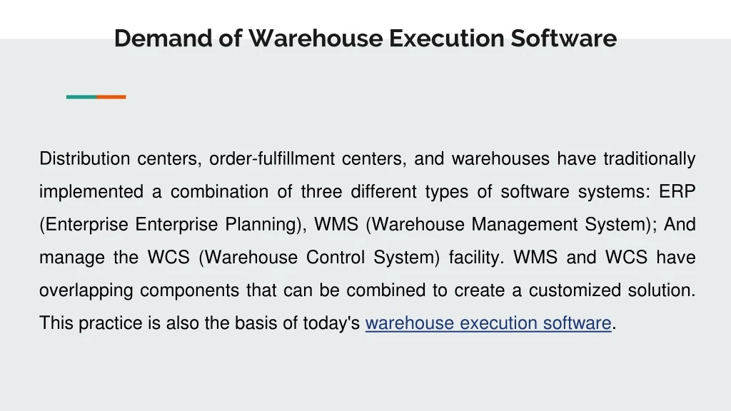 demand of warehouse execution software