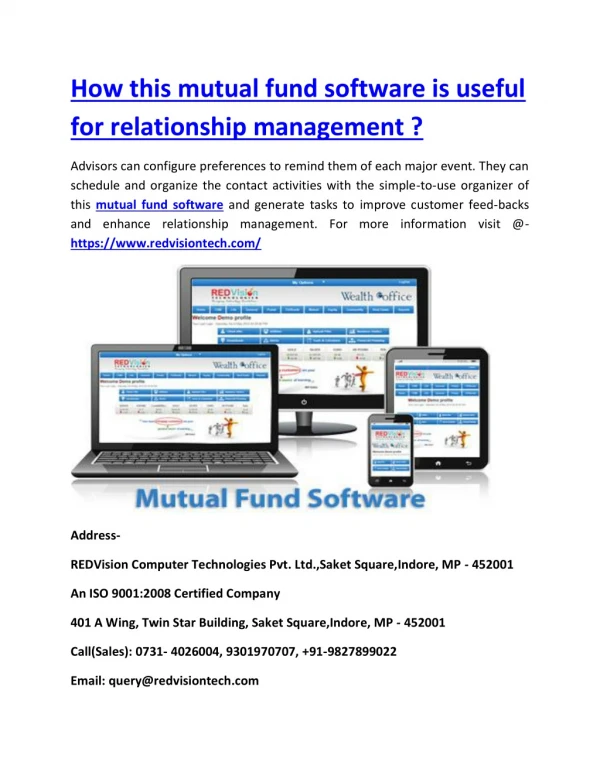 How this mutual fund software is useful for relationship management ?