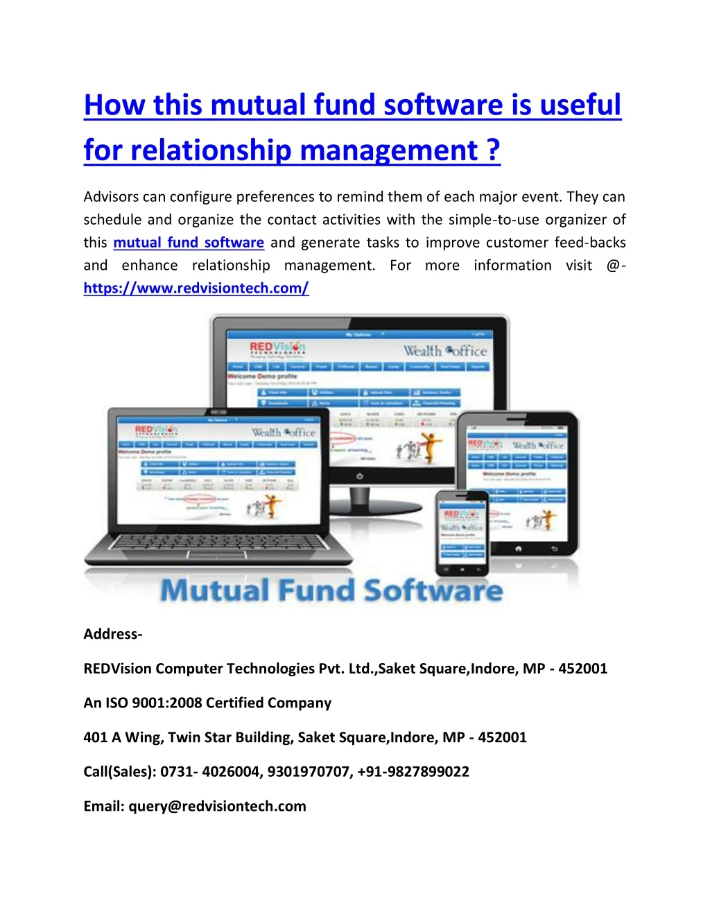 how this mutual fund software is useful