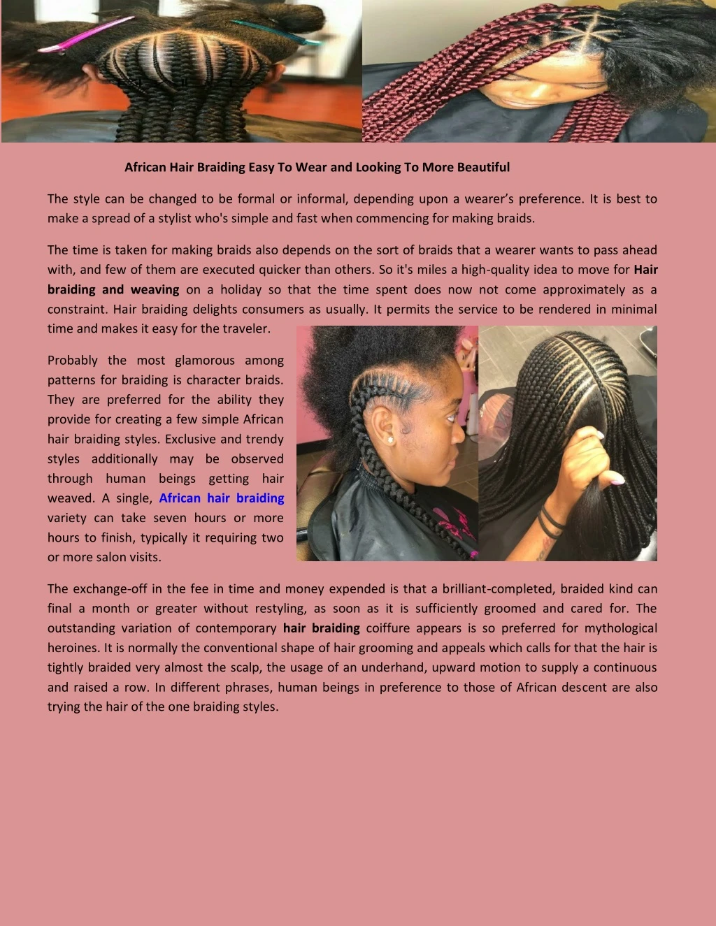 african hair braiding easy to wear and looking