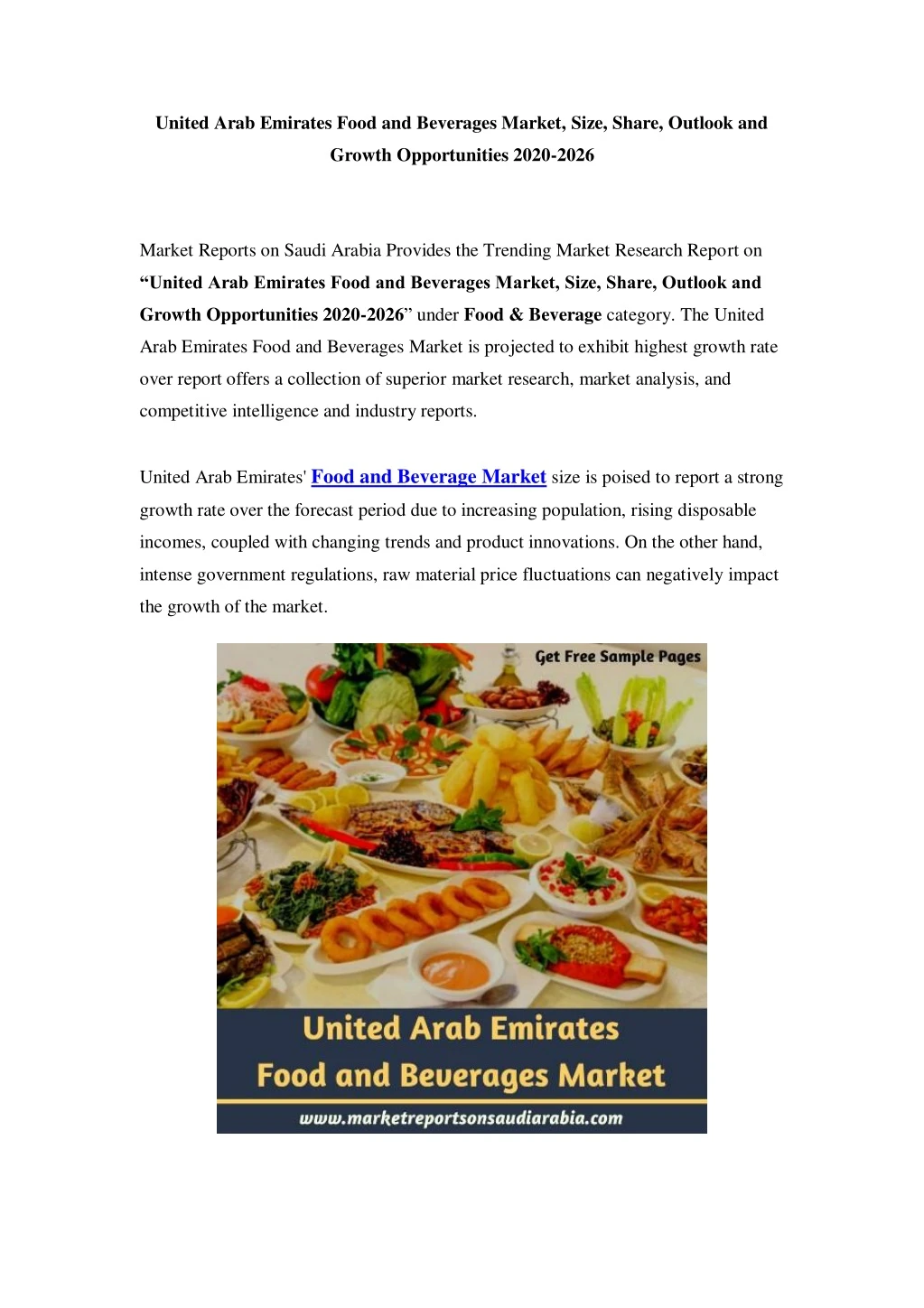 united arab emirates food and beverages market