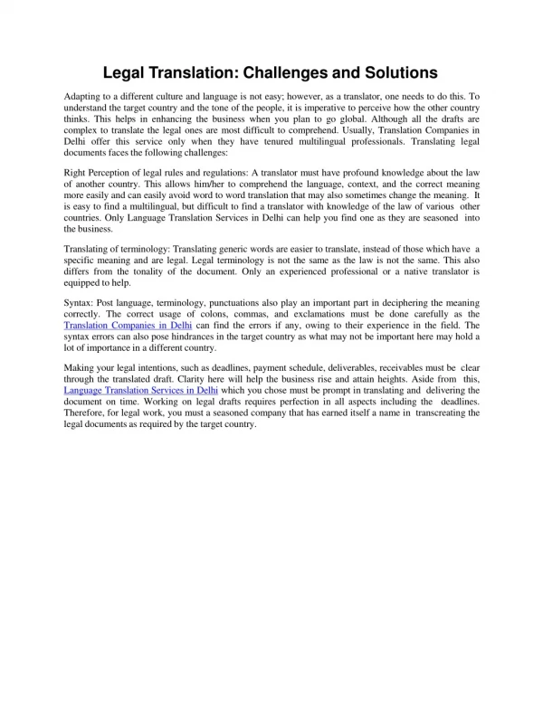 legal translation challenges and solutions