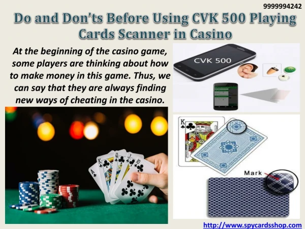 Do and Don’ts Before Using CVK 500 Playing Cards Scanner in Casino