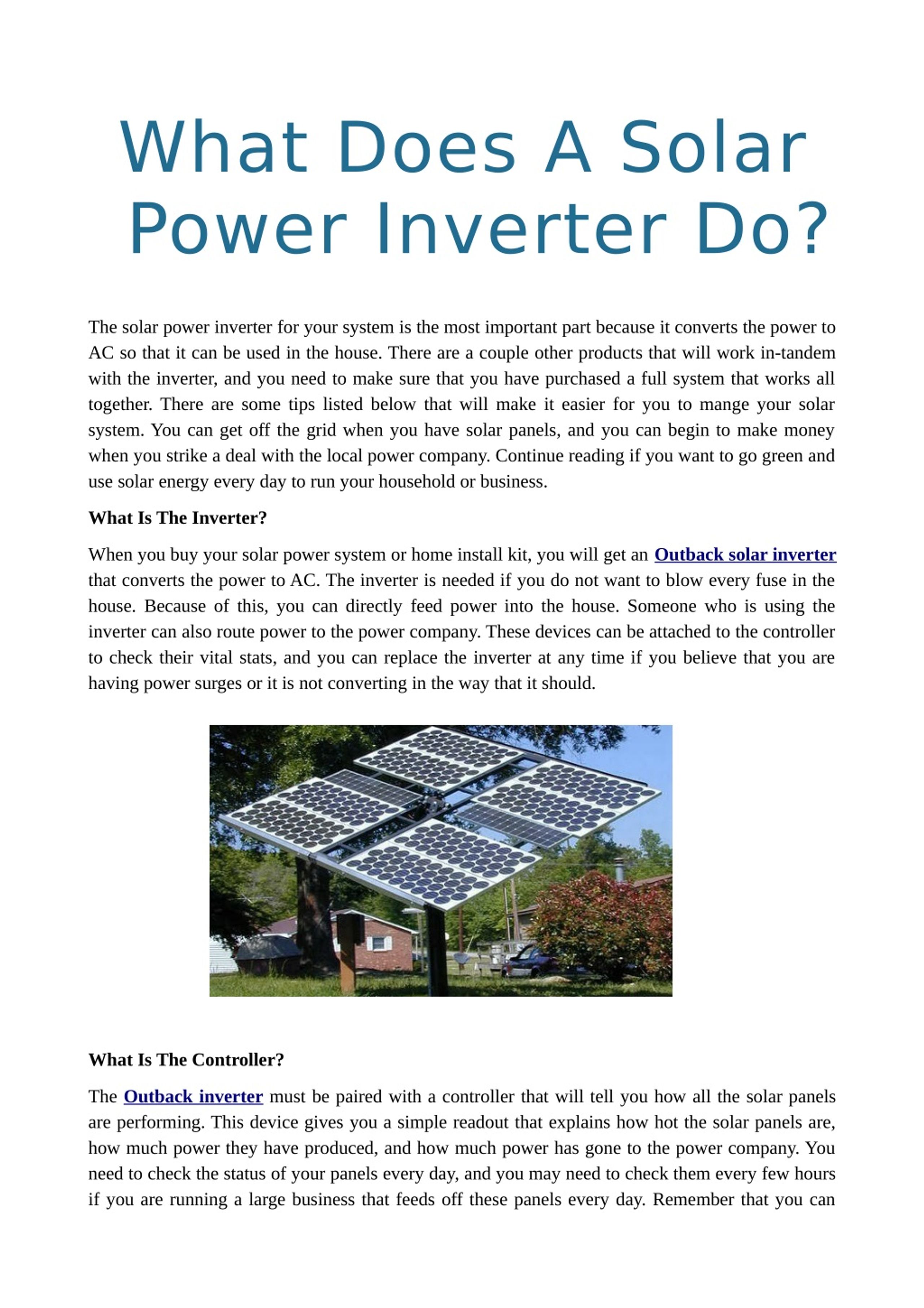 PPT - What Does A Solar Power Inverter Do? PowerPoint Presentation ...
