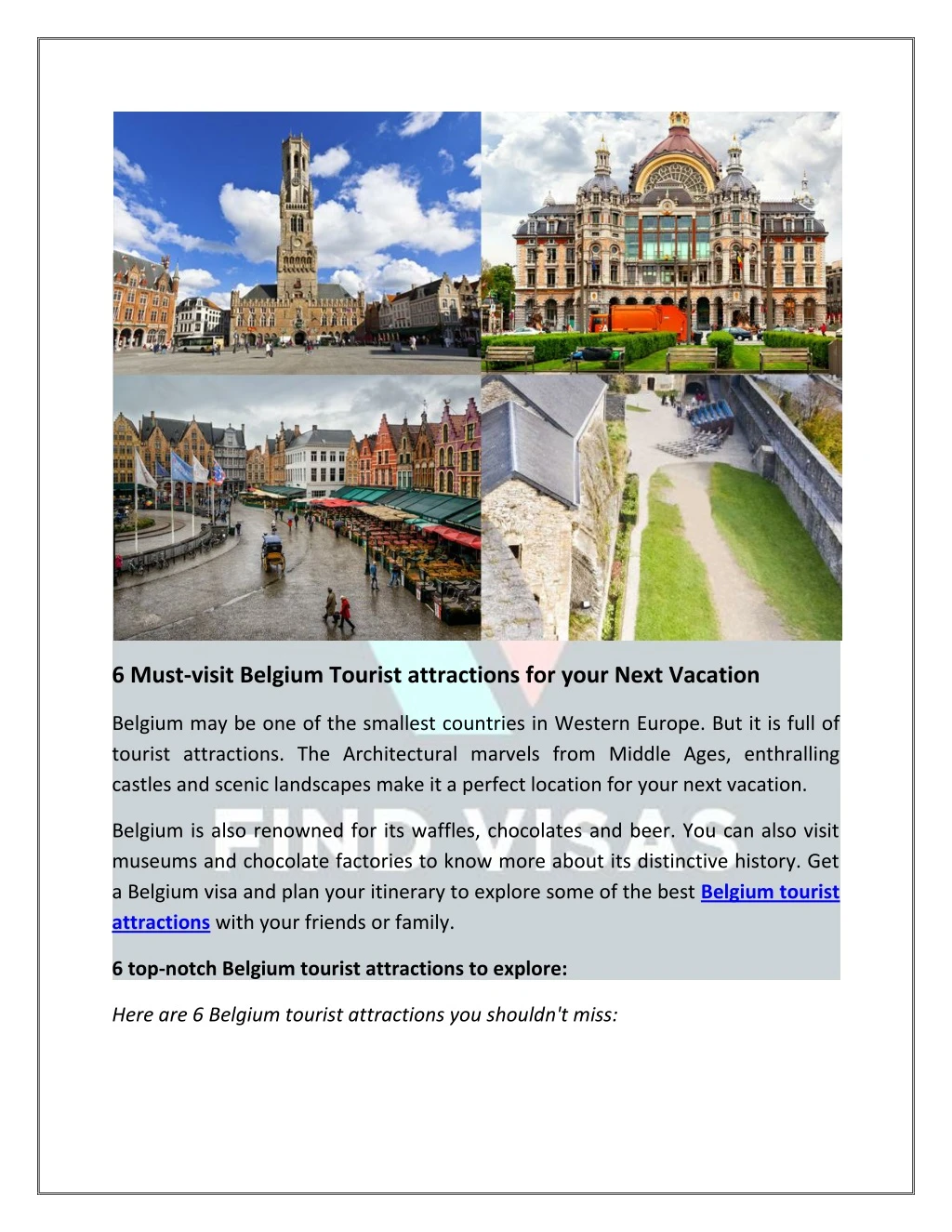 6 must visit belgium tourist attractions for your