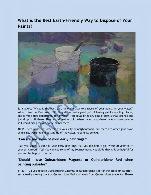 What is the Best Earth-Friendly Way to Dispose of Your Paints?
