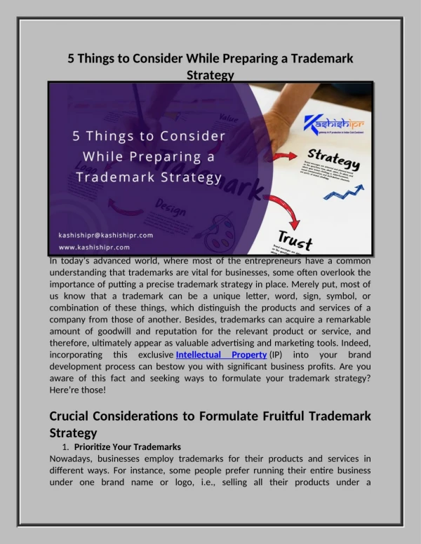 5 things to consider while preparing a trademark