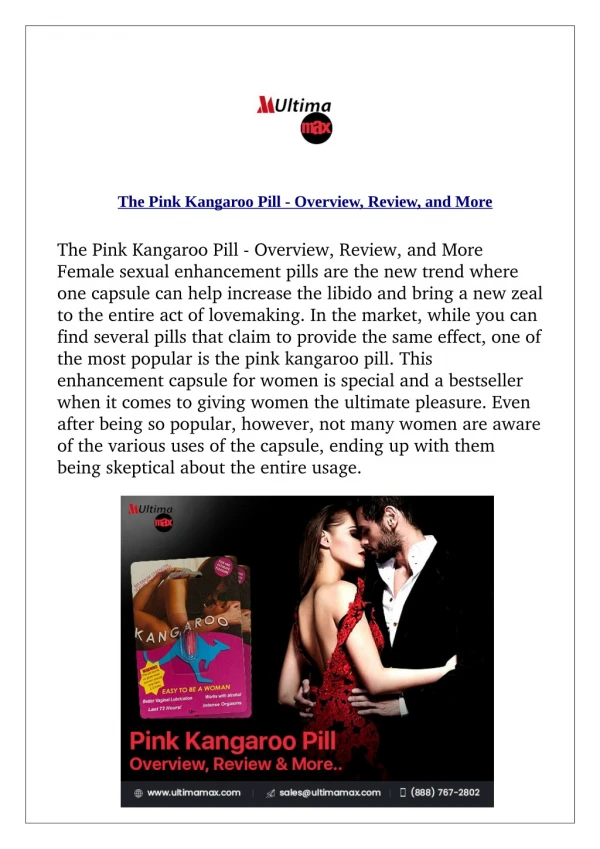 The Pink Kangaroo Pill – Overview, Review, and More