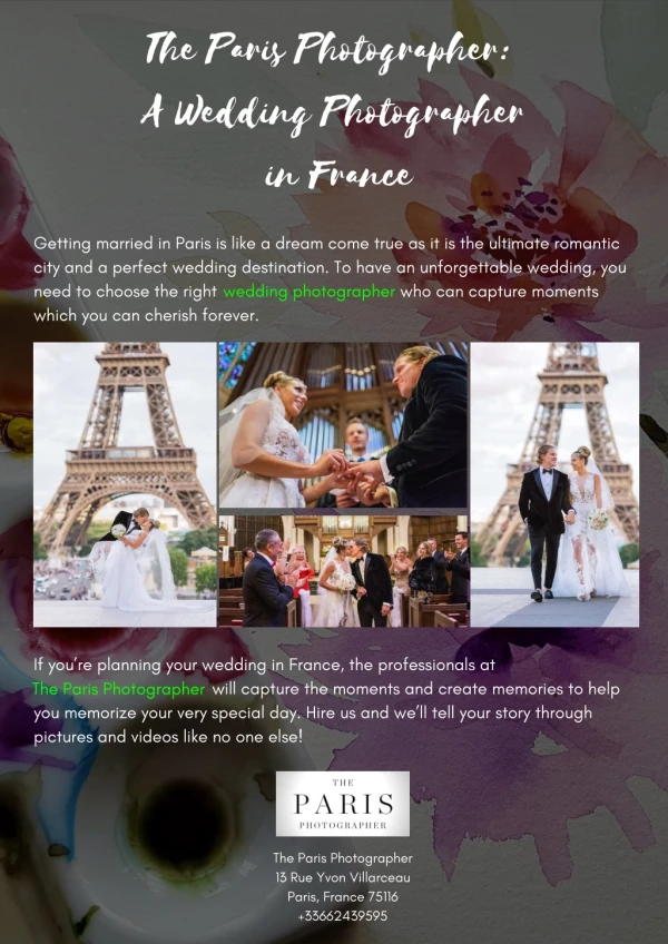The Paris Photographer: A Wedding Photographer in France