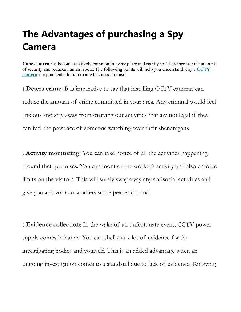 the advantages of purchasing a spy camera