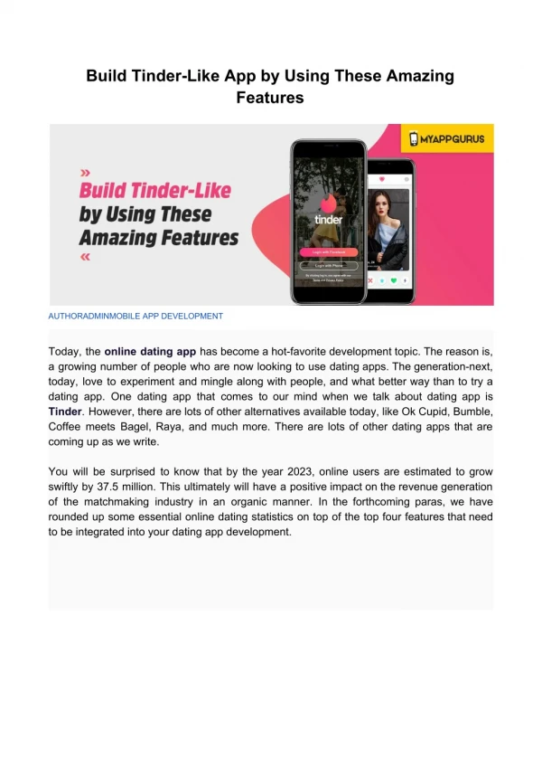 build tinder like app by using these amazing