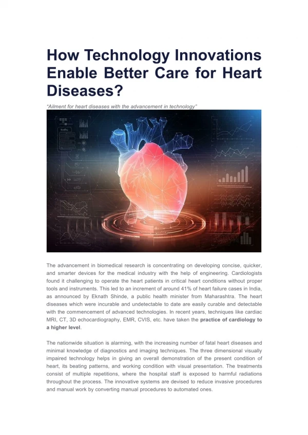 how technology innovations enable better care
