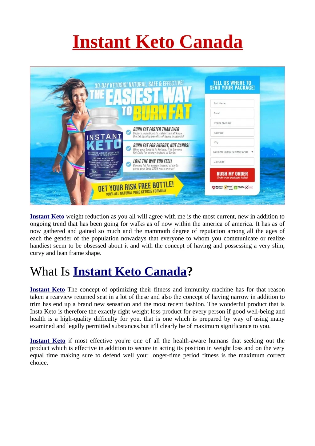 instant keto canada