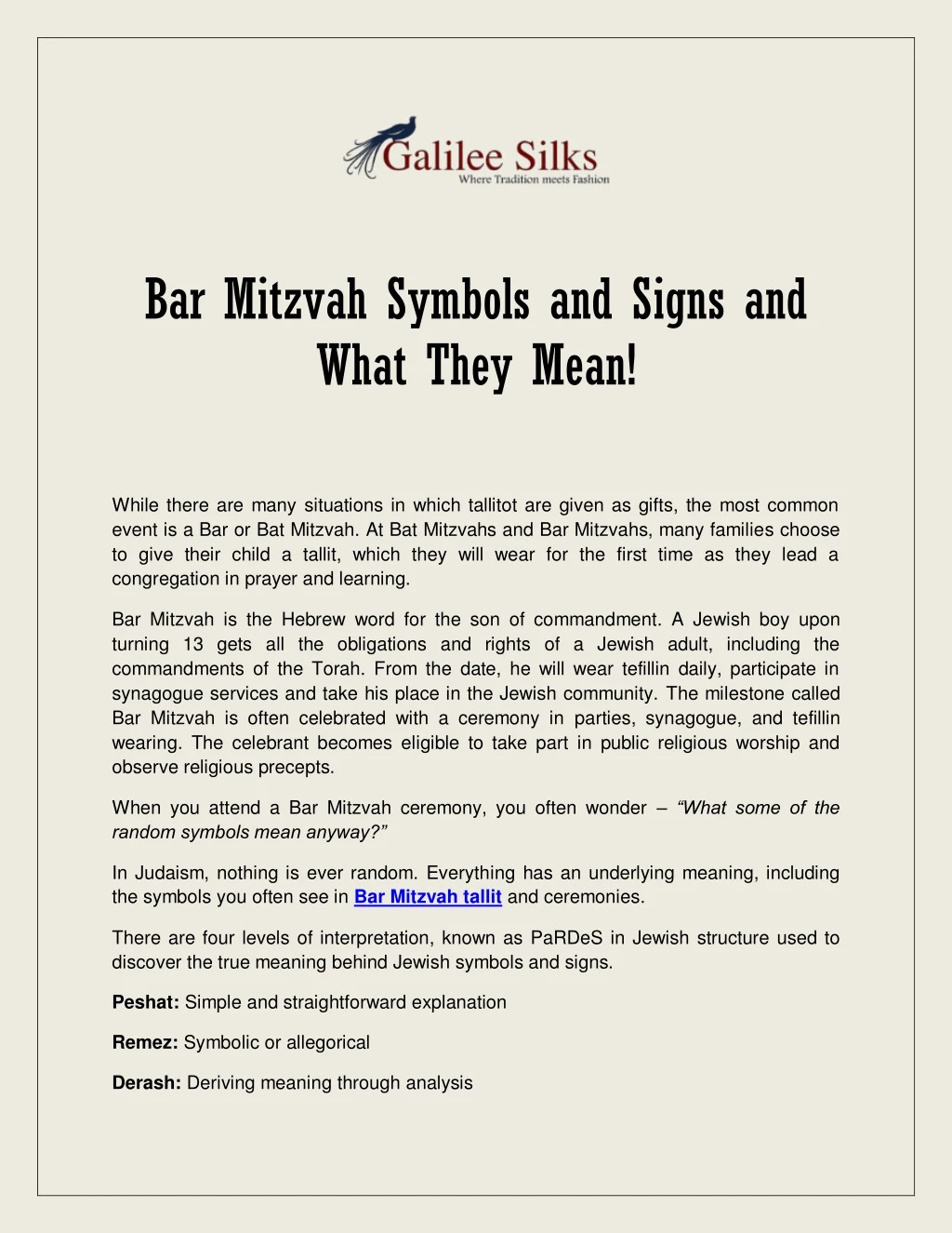 bar mitzvah symbols and signs and what they mean