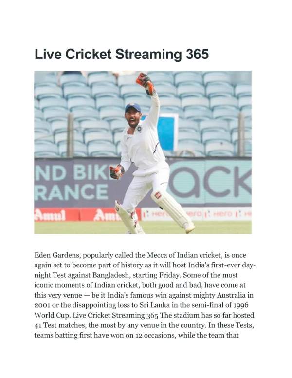 Live Cricket Streaming 365