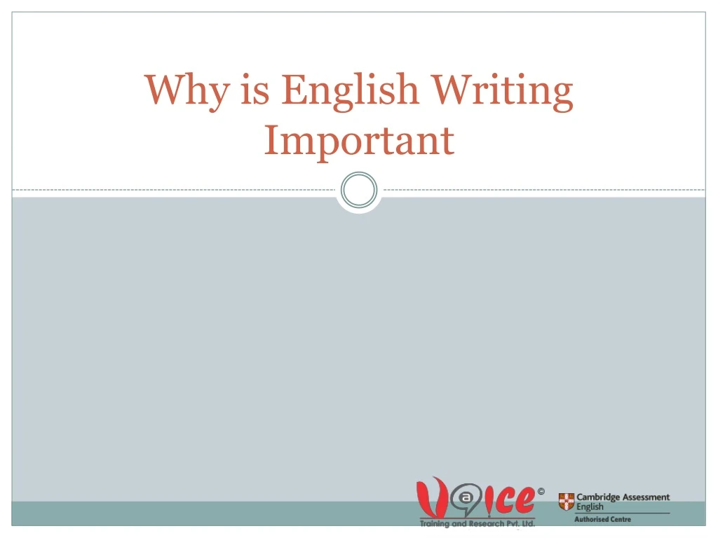 why is english writing important