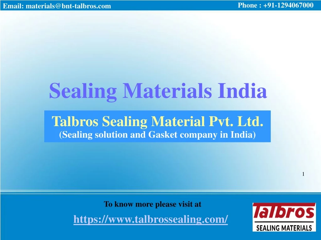 sealing materials india