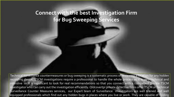 Connect with the best Investigation Firm for Bug Sweeping Services