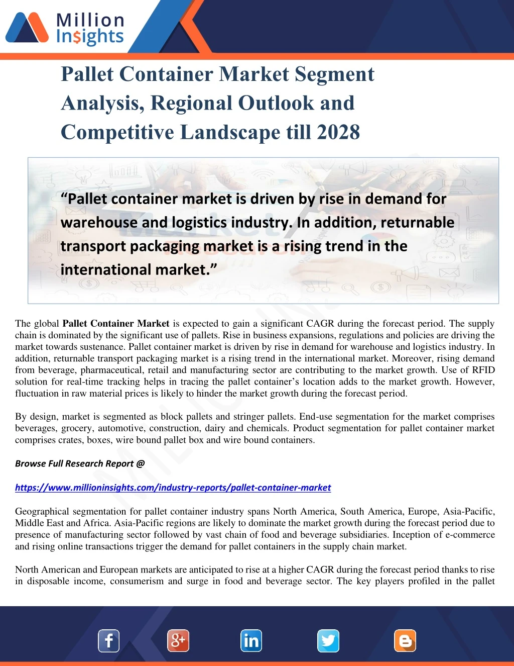 pallet container market segment analysis regional