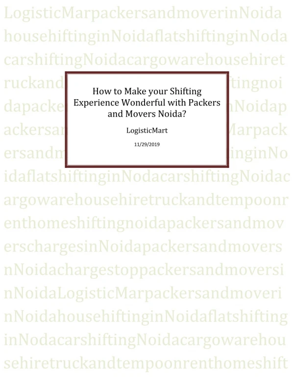 logisticmarpackersandmoverinnoida