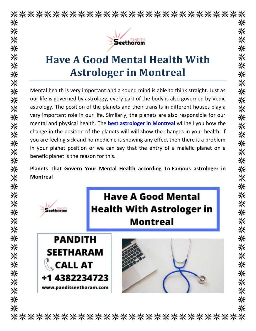 have a good mental health with astrologer