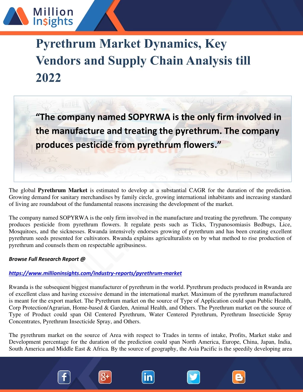 pyrethrum market dynamics key vendors and supply