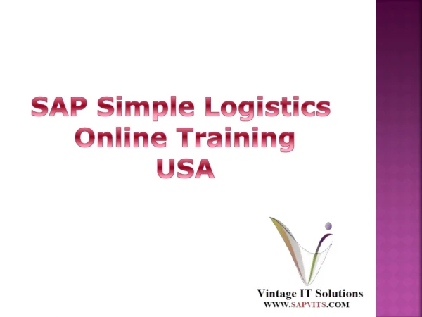 sap simple logistics online training usa