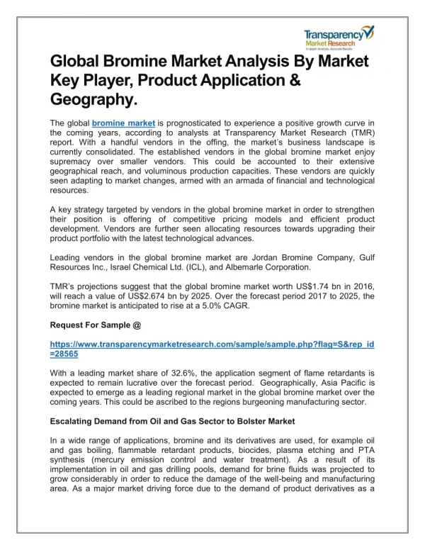 global bromine market analysis by market