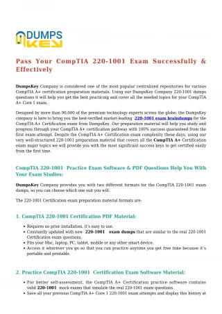 Practice 220-1001 Exams Free