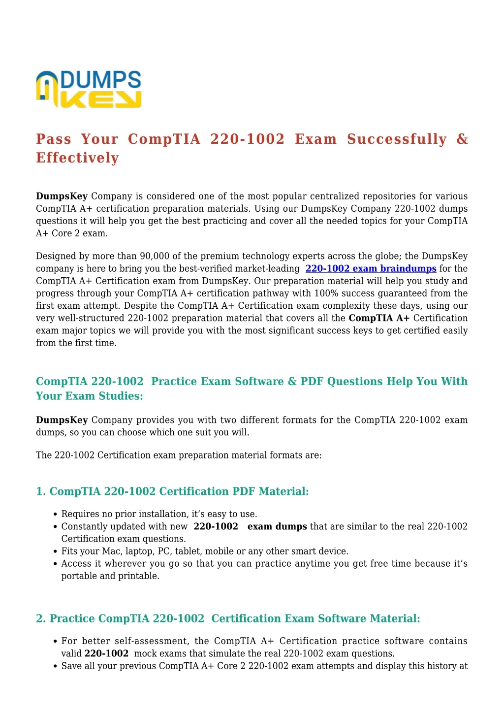pass your comptia 220 1002 exam successfully