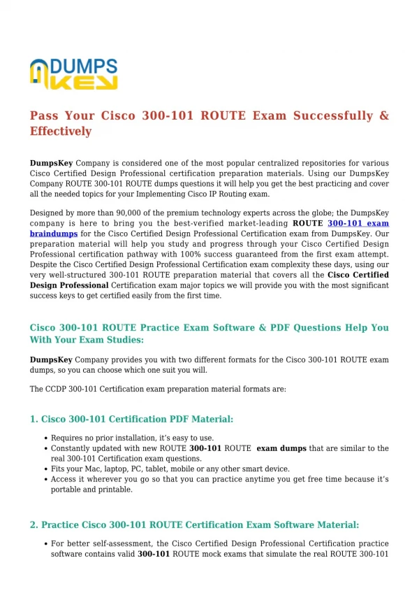 My Review On Cisco CCDP 300-101 ROUTE [2019] Exam Dumps