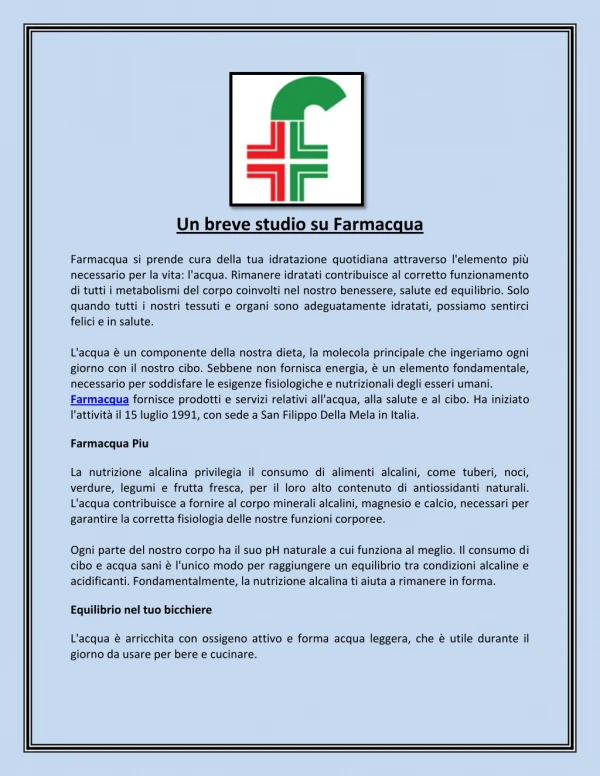 un breve studio su farmacqua