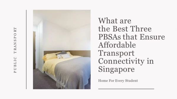 What are the Best Three PBSAs that Ensure Affordable transport Connectivity in Singapore