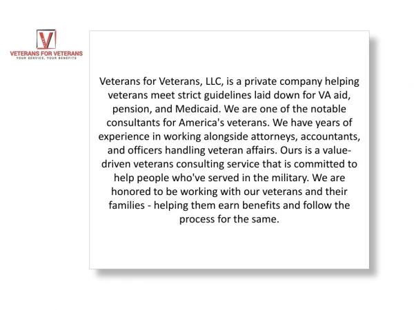 Do Veterans Really Need Consultants to Help Them?