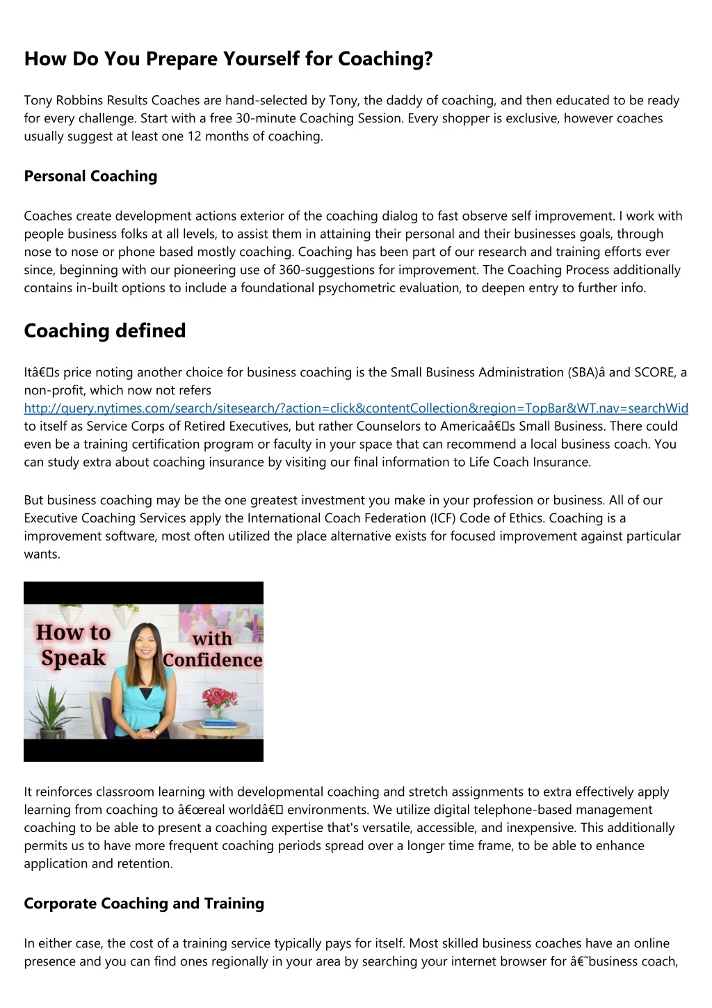 how do you prepare yourself for coaching