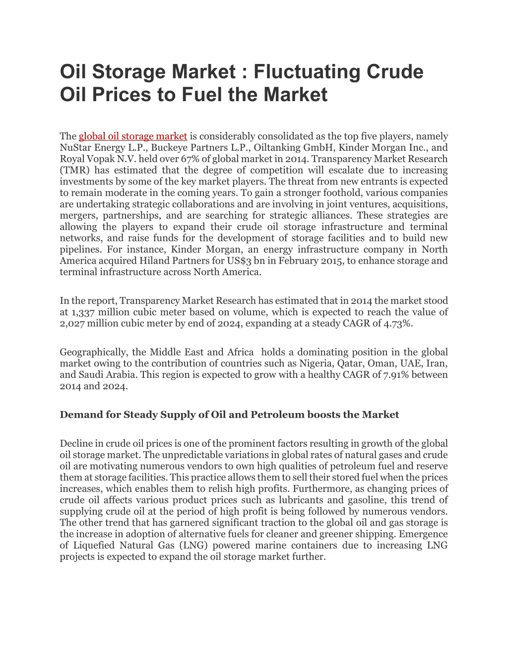 oil storage market fluctuating crude oil prices