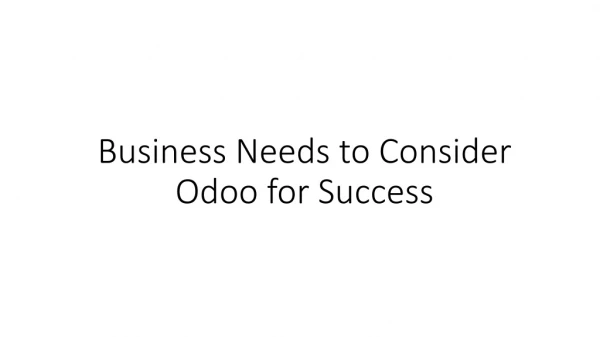 Business Needs to Consider Odoo for Success