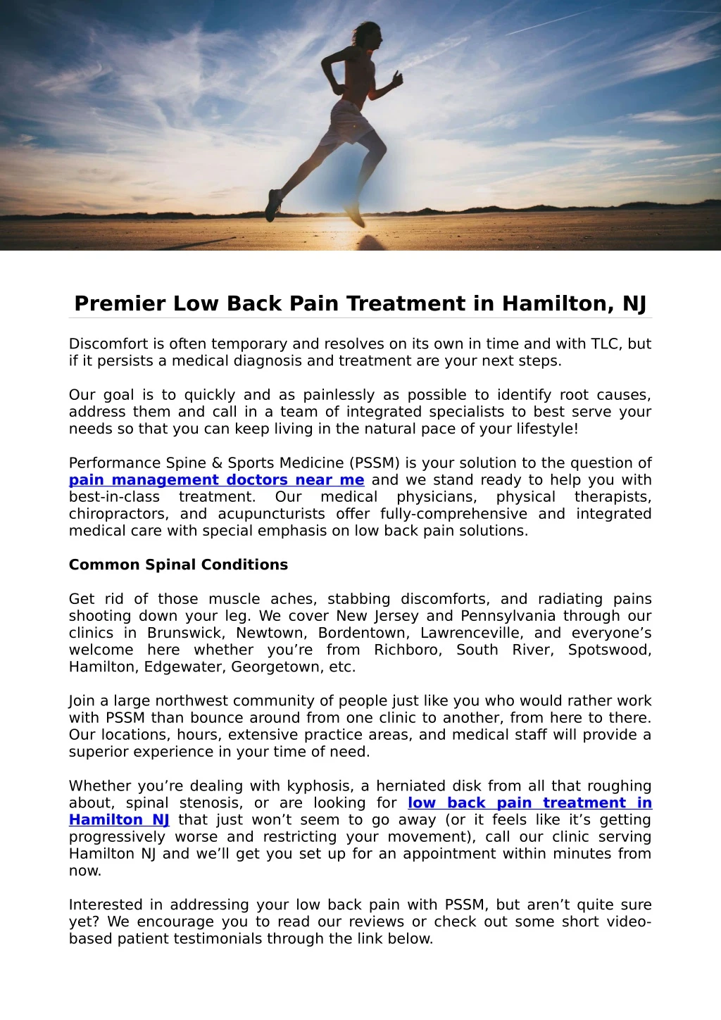 premier low back pain treatment in hamilton nj