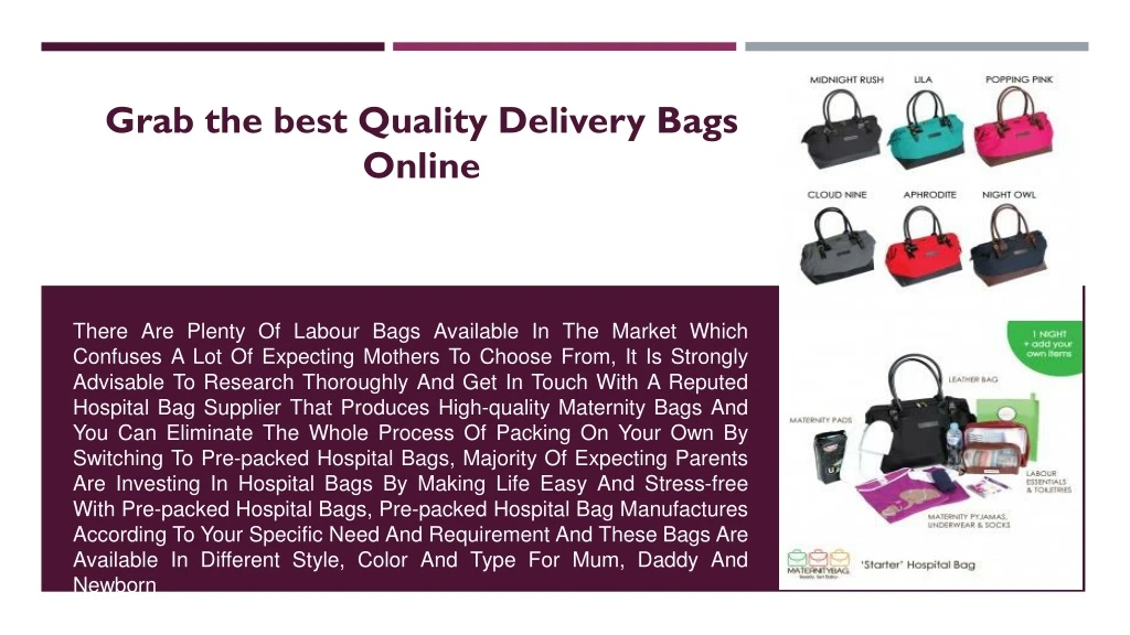 grab the best quality delivery bags online
