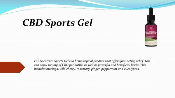 Ojai Energetics CBD Sports Gel - 100mg CBD Per Bottle | Sunnyy