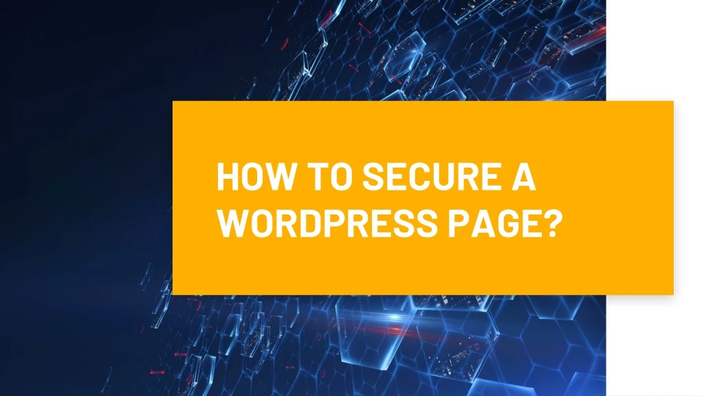 how to secure a wordpress page