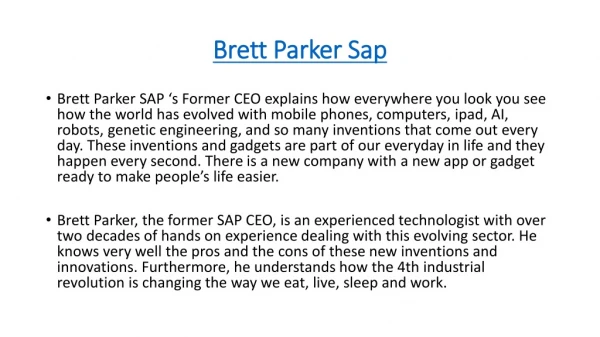 Brett Parker Sap