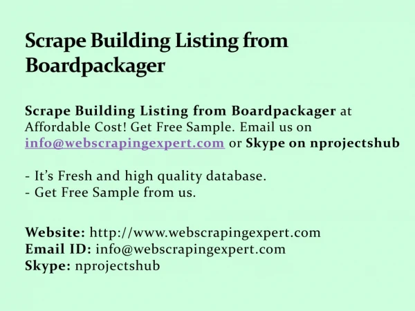 scrape building listing from boardpackager