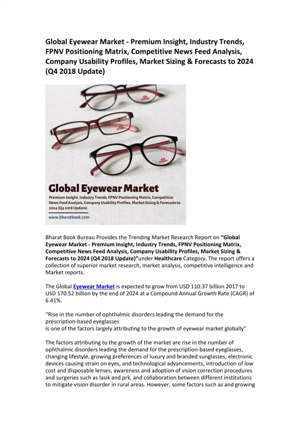 Global Eyewear Market 2024
