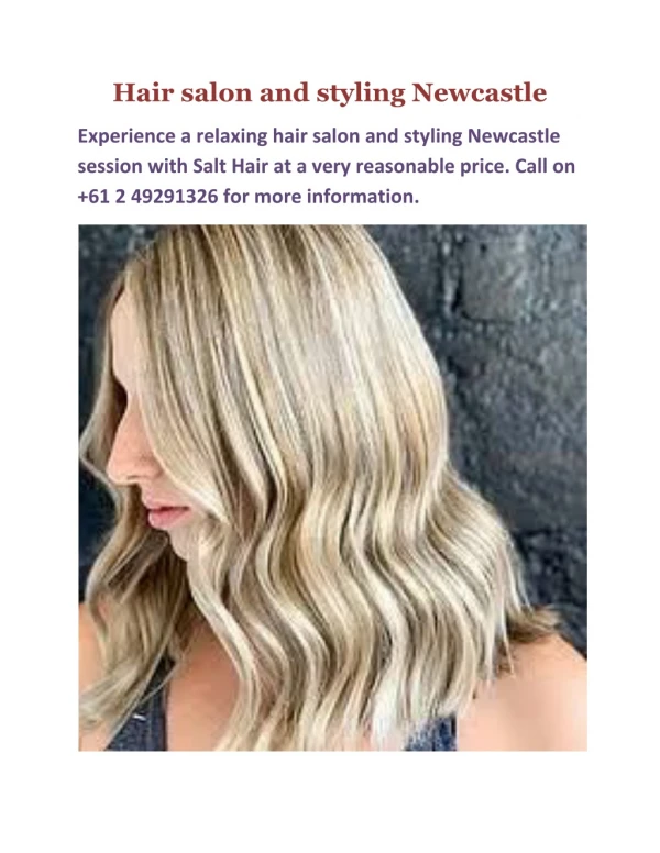 Hair salon and styling Newcastle
