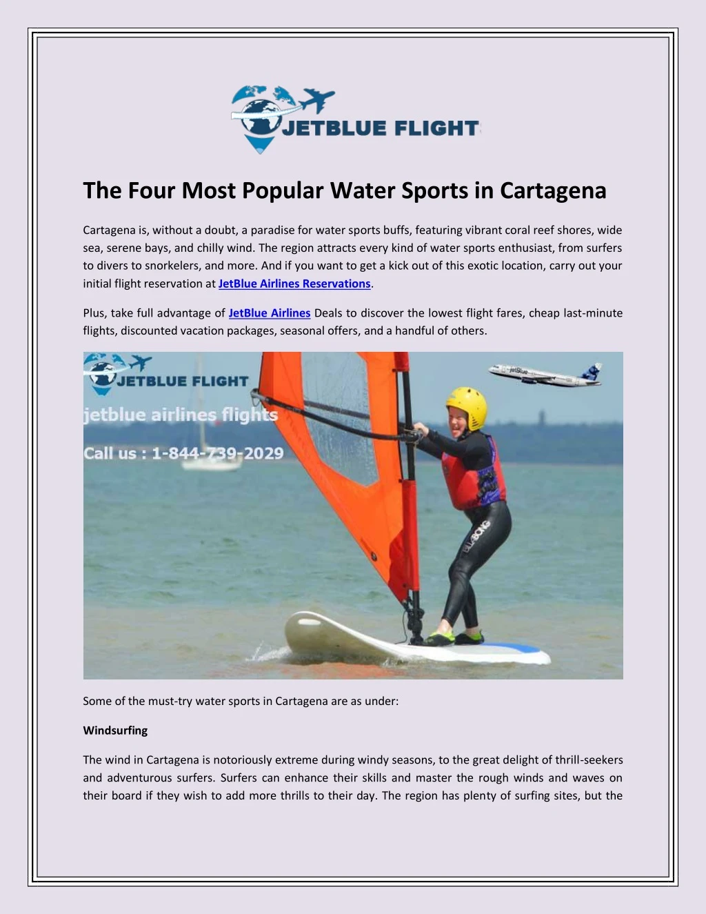 the four most popular water sports in cartagena