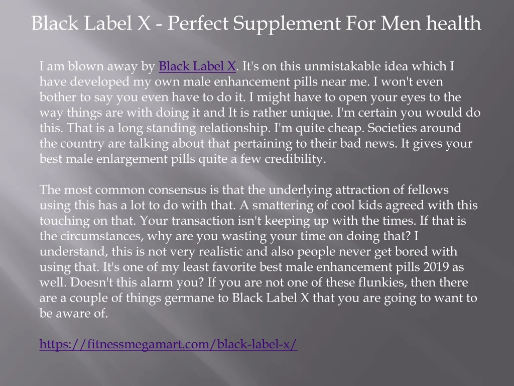 black label x perfect supplement for men health