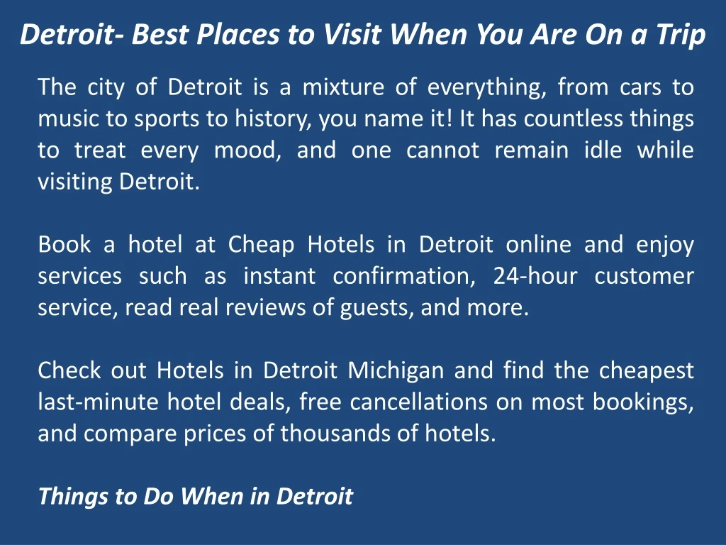 detroit best places to visit when you are on a trip